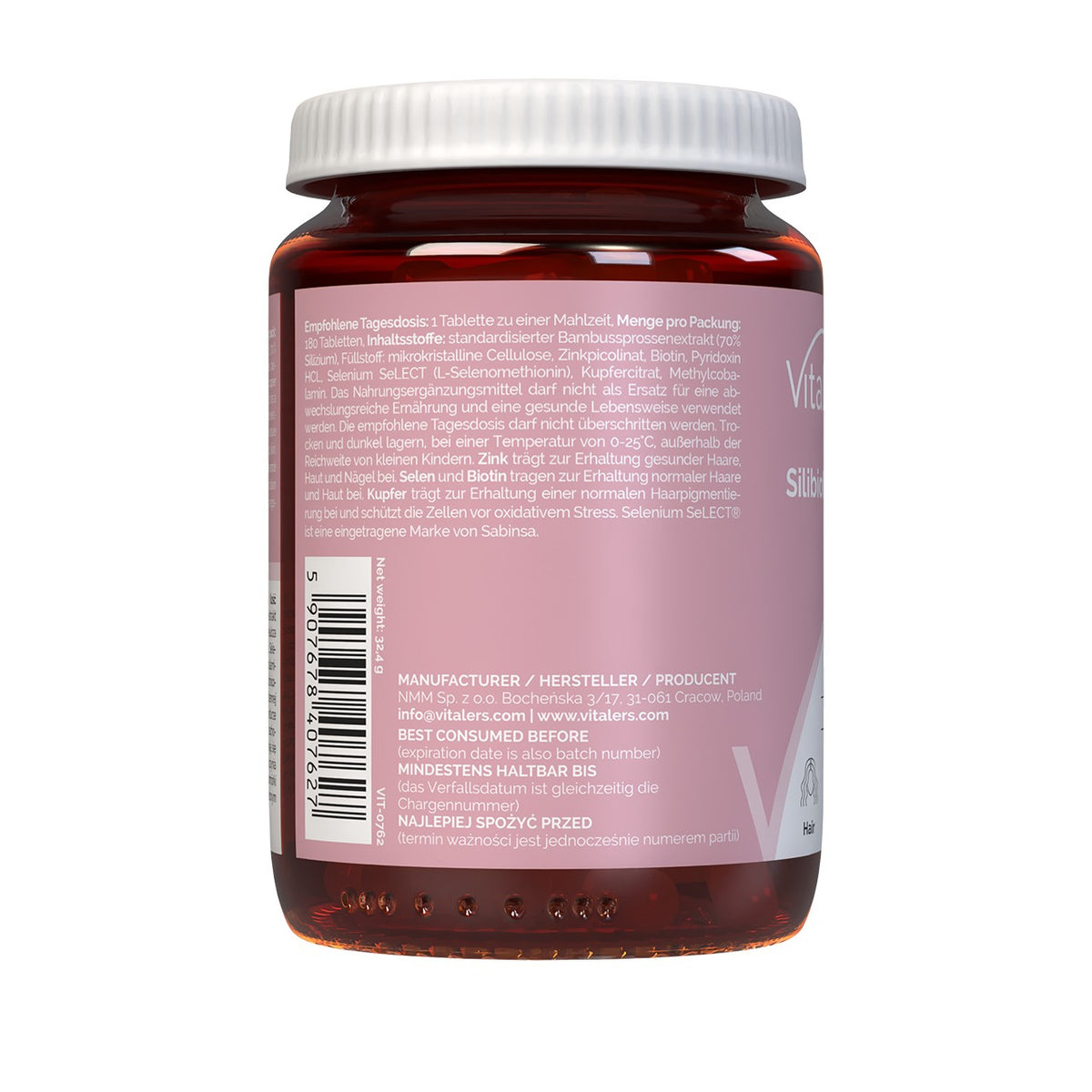 Vitaler's Silibiotin - Vlasy, Kůže, Nehty - 180 tablet