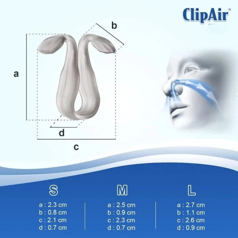 ClipAir Nasal Inserts for Easy Breathing - 3 Sizes: S, M, L