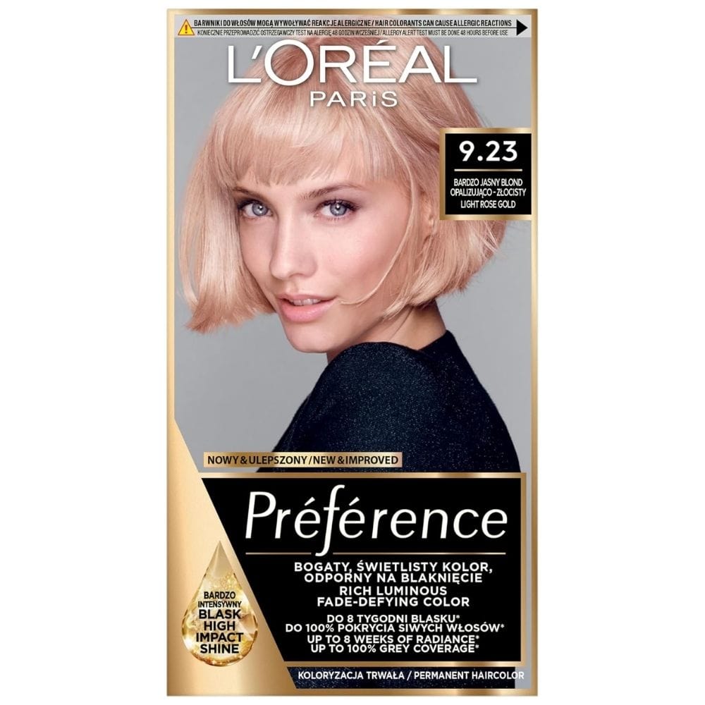 L'Oréal Paris Preference Hair Colour, 9.23 Pure Rose, Very Light Blonde