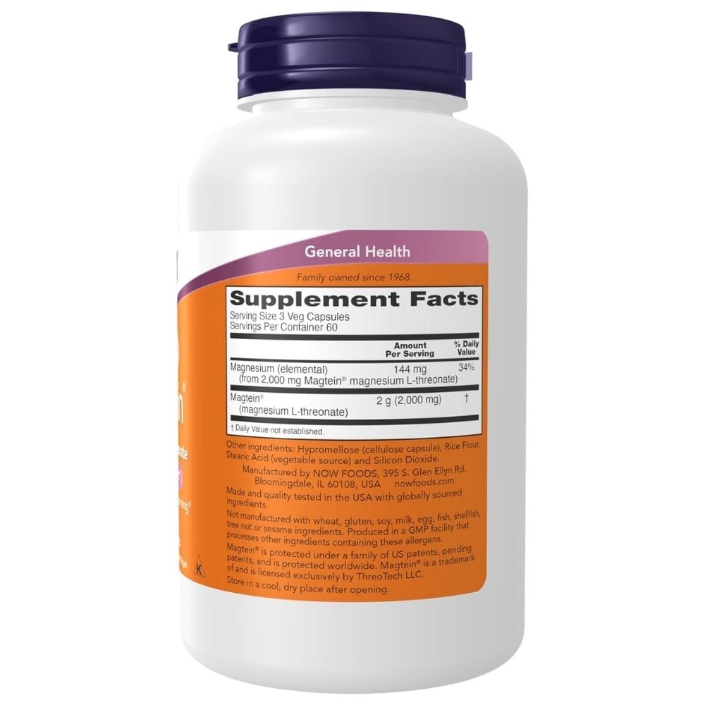 Now Foods Magtein Magnesium L-Threonate - 180 Capsules