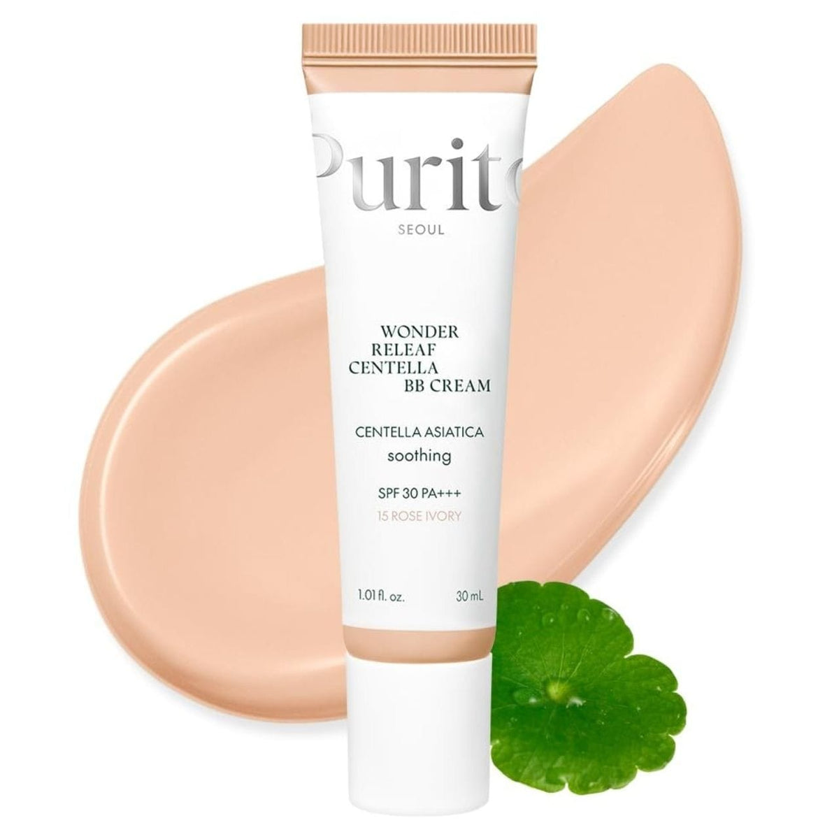 Purito Seoul Wonder Releaf Centella Natural Fit Unscented BB Cream with SPF30 - 30 ml 15 Rose Ivory