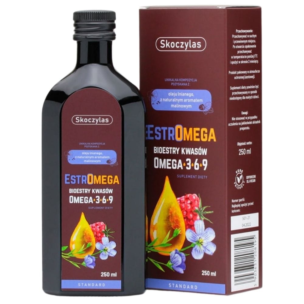 Skoczylas Estromega, Bioesters of Omega 3-6-9 Standard Acids, Raspberry - 250 ml