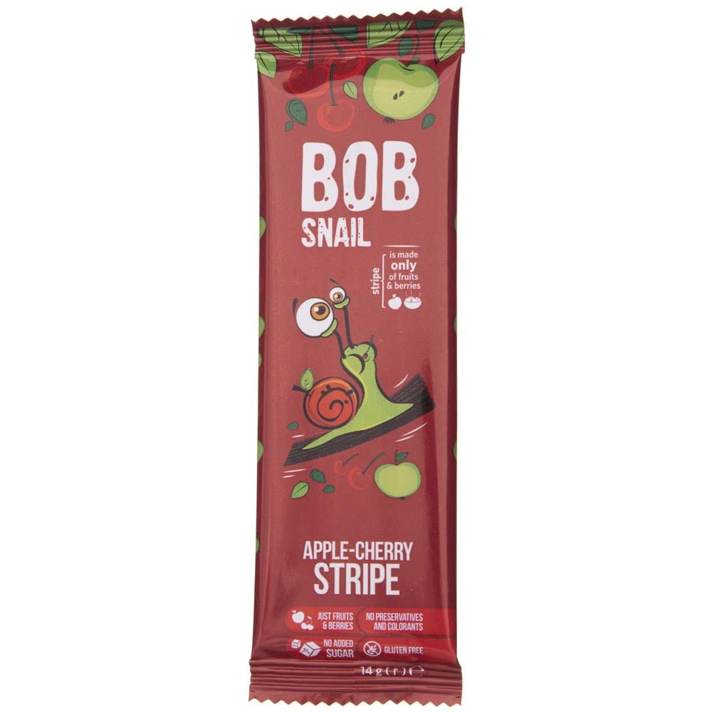 Bob Snail Apple & Cherry Stripe with No Added Sugar - 14 g