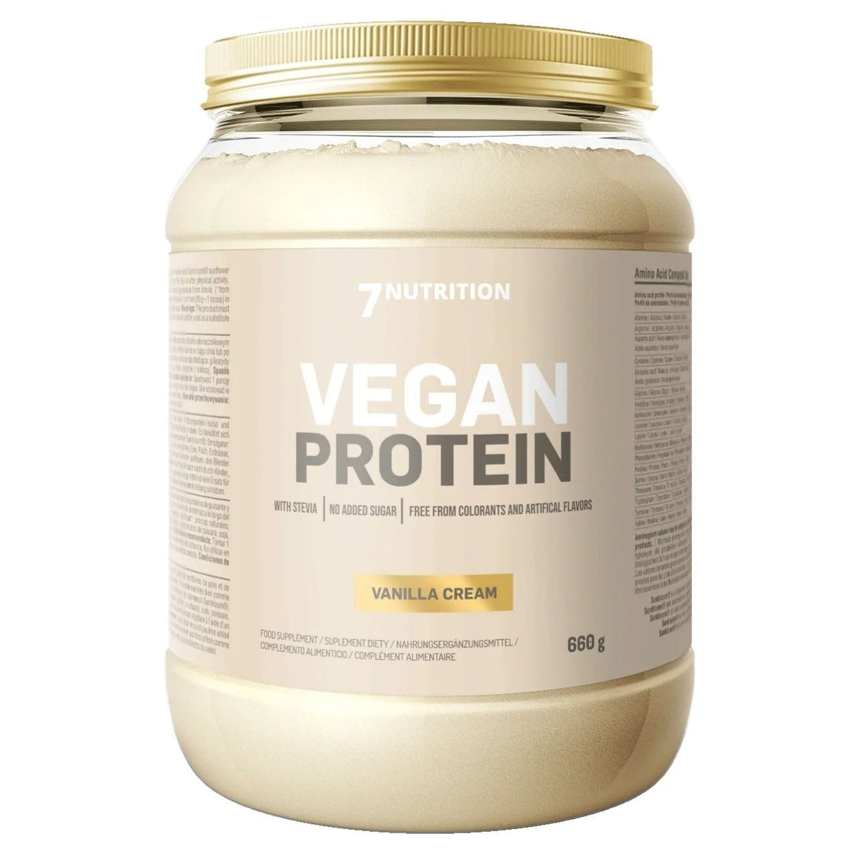 7Nutrition Vegan Protein, Vanilla Cream - 660 g