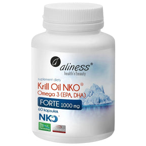 Aliness Krill Oil NKO Omega 3 1000 mg FORTE with Astaxanthin – 60 Capsules