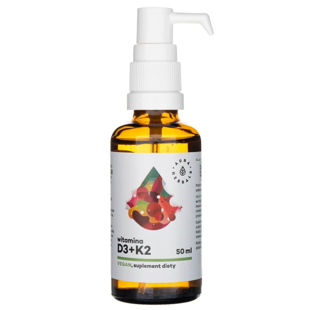 Aura Herbals Vitamin D3 2000 IU + K2 Vegan, Drops - 50 ml