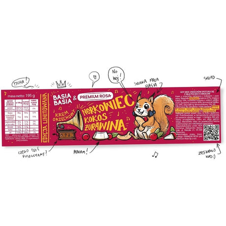 Basia Basia & Premium Rosa Cashew Cream with Coconut and Cranberry - 195 g