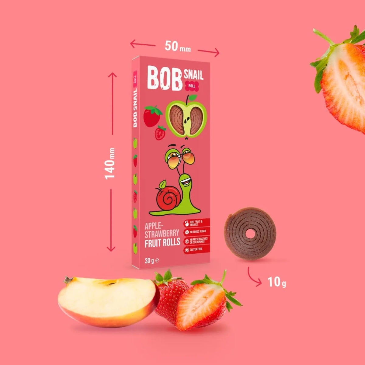Bob Snail Rollsy Apple & Strawberry Snack with No Added Sugar - 30 g