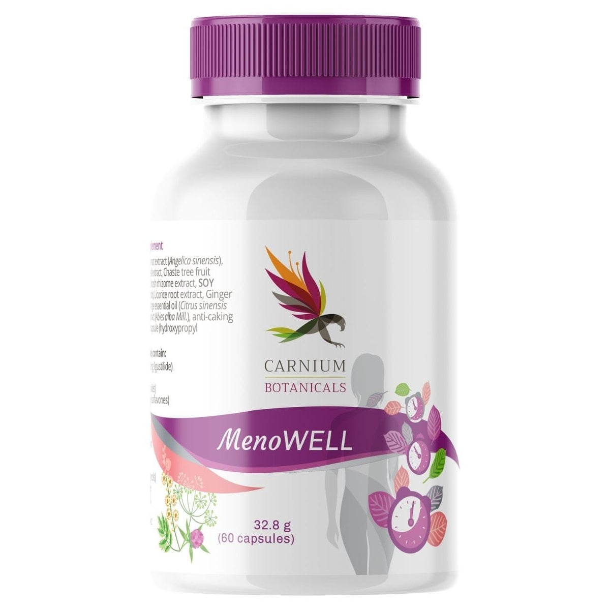 Carnium Botanicals MenoWELL, Herbal Complex for Women in Menopause - 60 Capsules