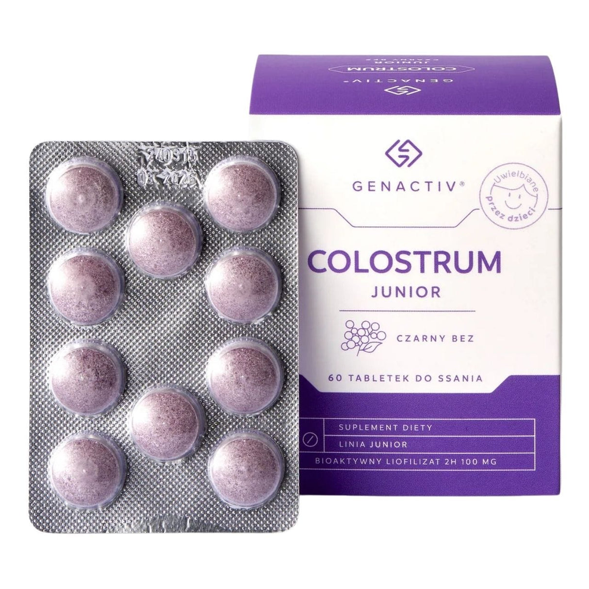 Genactiv Colostrum Junior, Elderberry - 60 Lozenges