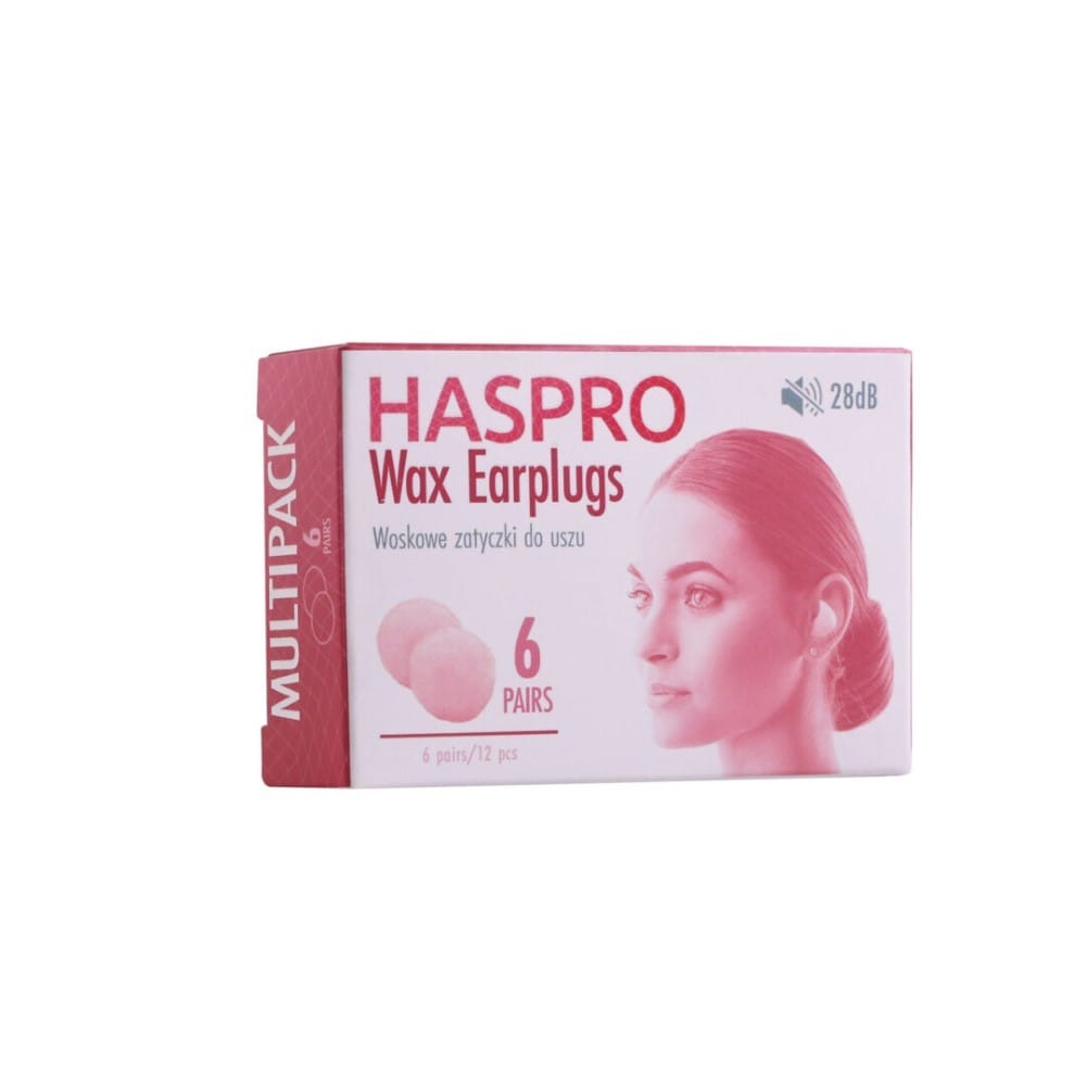 Haspro Wax Earplugs - 6 Pairs