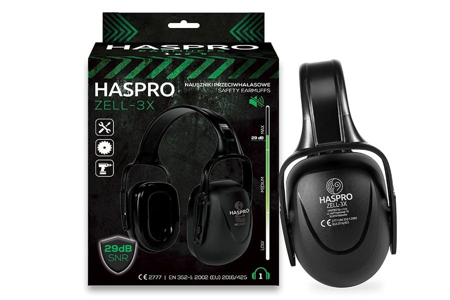 Haspro ZELL-3X Protective Earmuffs - Black