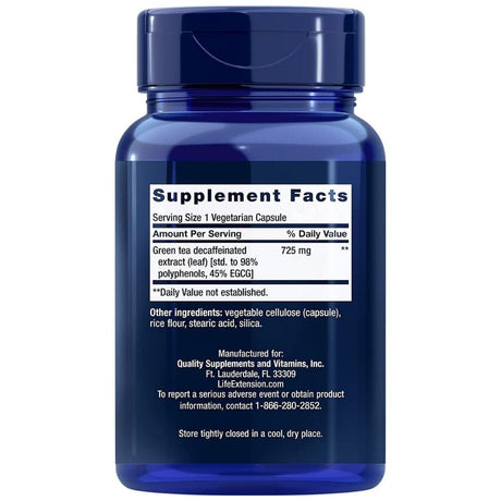 Life Extension Decaffeinated Mega Green Tea Extract  - 100 Veg Capsules
