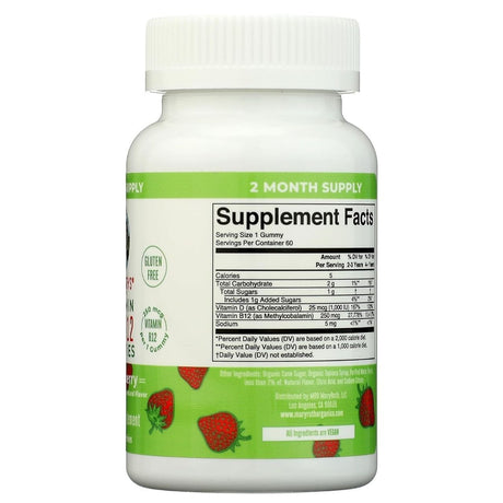 MaryRuth's Organic D3+B12, Strawberry - 60 Gummies