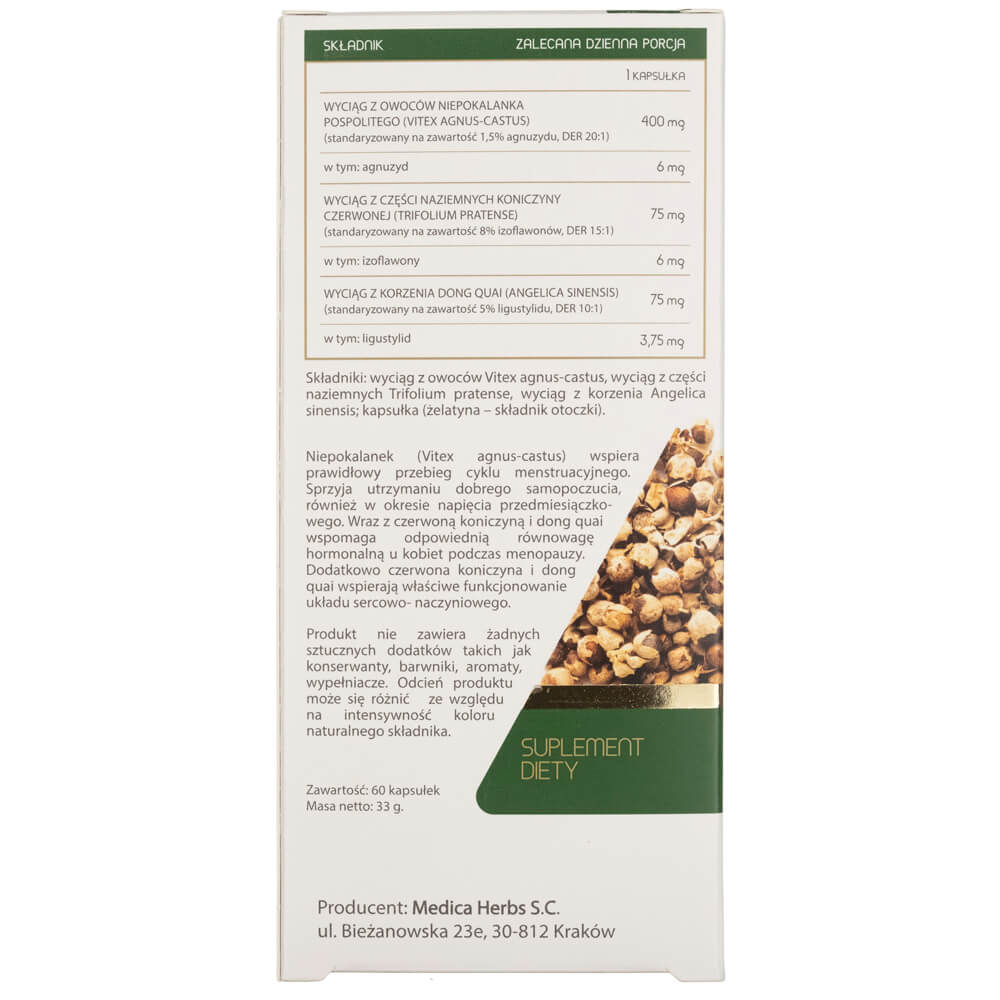 Medica Herbs Chasteberry Red Clover Dong Quai  - 60 Capsules