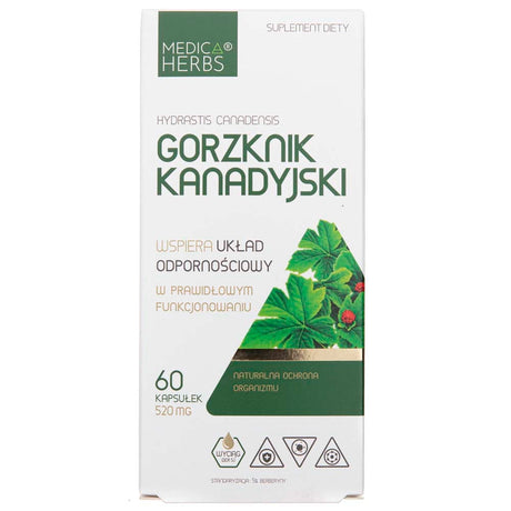 Medica Herbs Hydrastis Canadensis (Canadian Bitterroot) 520 mg - 60 Capsules