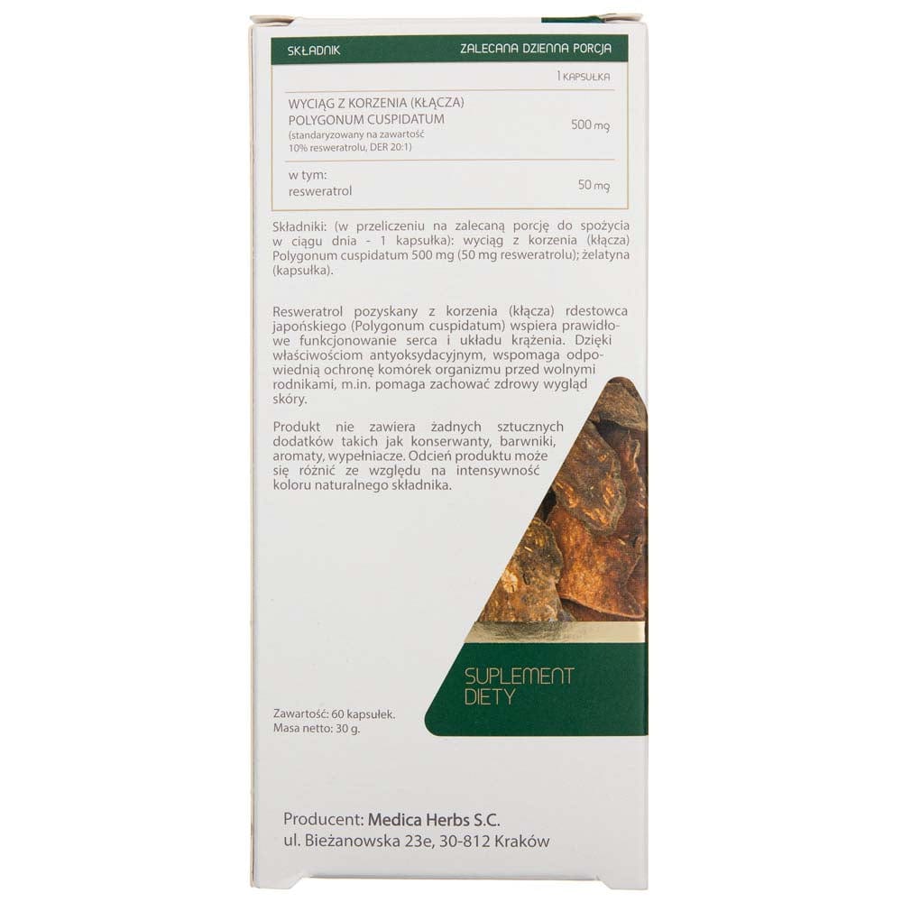 Medica Herbs Resveratrol (Japanese Knotweed) 500 mg - 60 Capsules