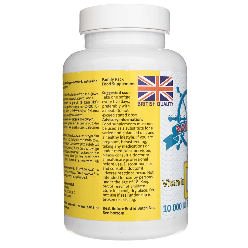 Navigator Vitamin D3 10000 IU - 365 Softgels