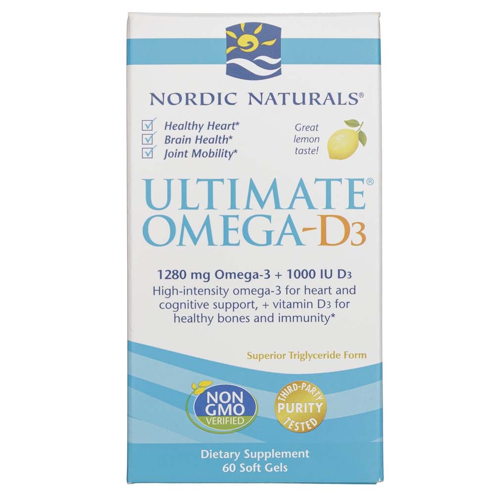 Nordic Naturals Ultimate Omega-D3, Lemon Flavor 250 mg - 60 Softgels