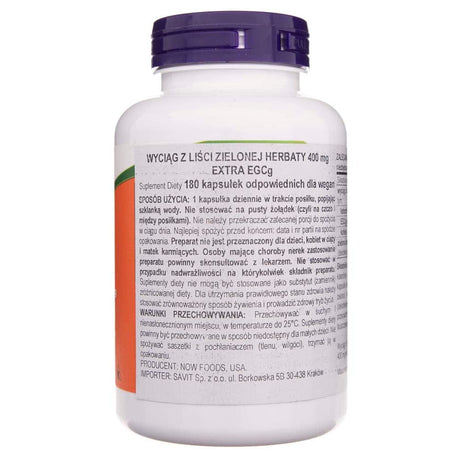 Now Foods EGCg Green Tea Extract 400 mg - 180 Veg Capsules