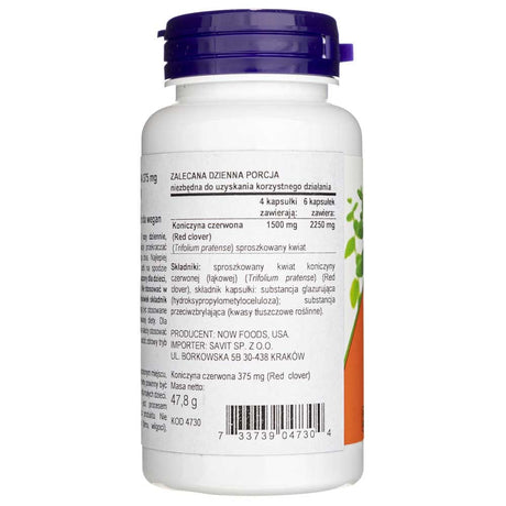 Now Foods Red Clover 375 mg - 100 Veg Capsules