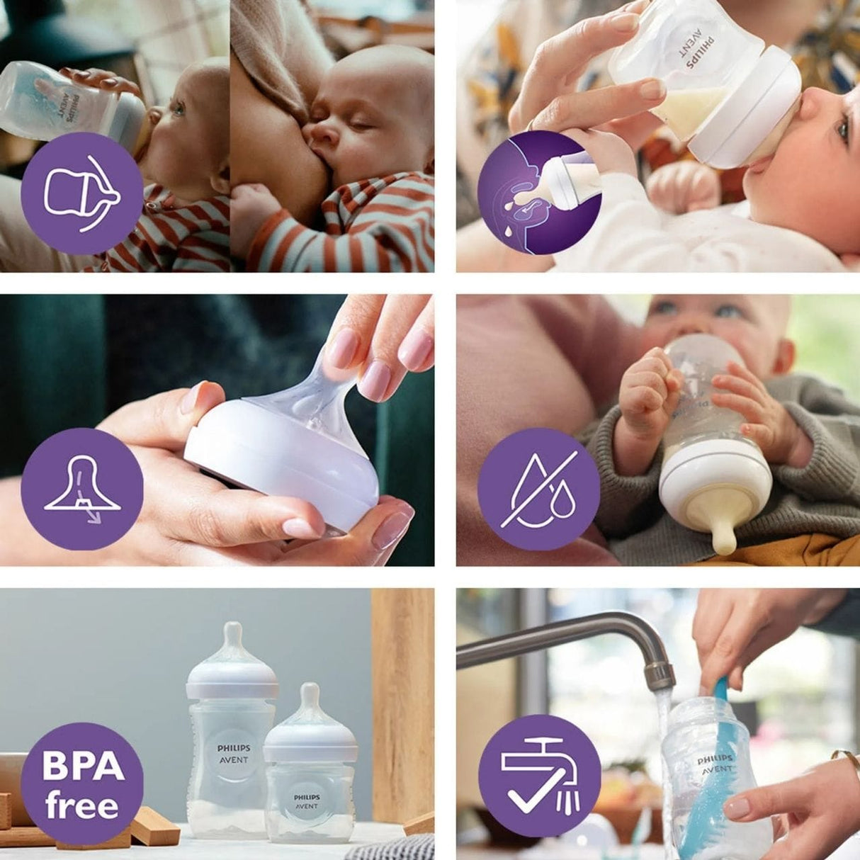 Philips Avent Responsive Baby Bottle Natural, Pink - 260 ml