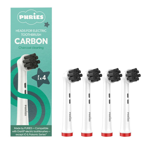 Puries Carbon Electric Toothbrush Heads for Oral-B - 4 Pieces