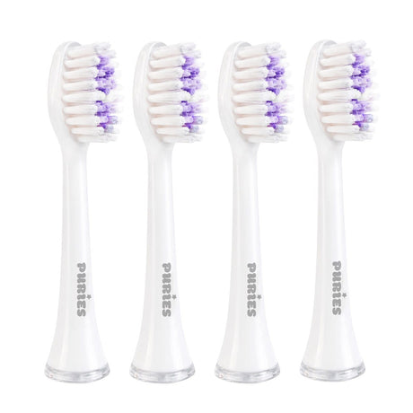 Puries Prime White Electric Toothbrush Heads for Seysso - 4 Pieces