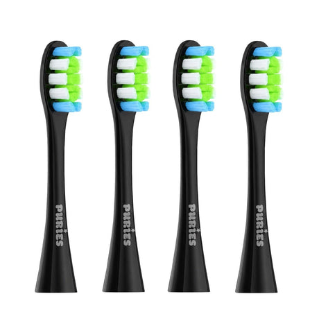 Puries Wave Black Electric Toothbrush Heads for Oclean - 4 Pieces