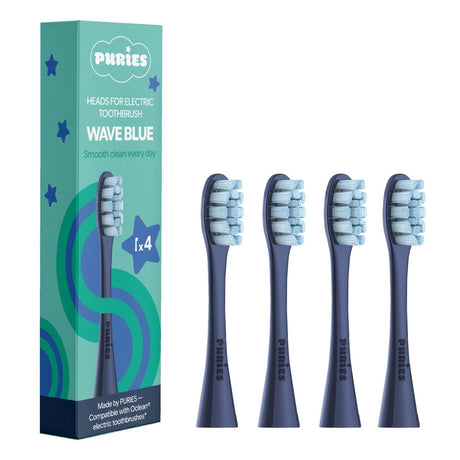 Puries Wave Blue Electric Toothbrush Heads for Oclean - 4 Pieces