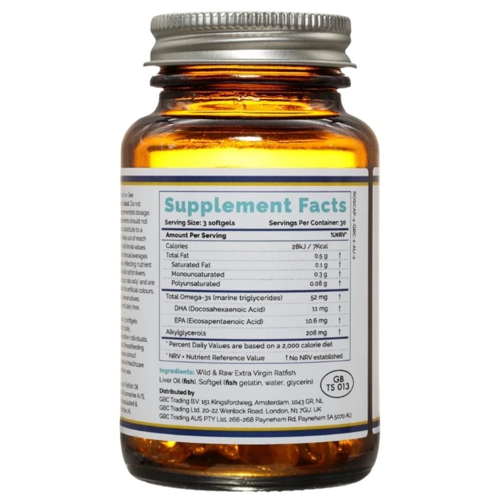 Rosita Ratfish Liver Oil Chimera Liver Oil - 90 Capsules