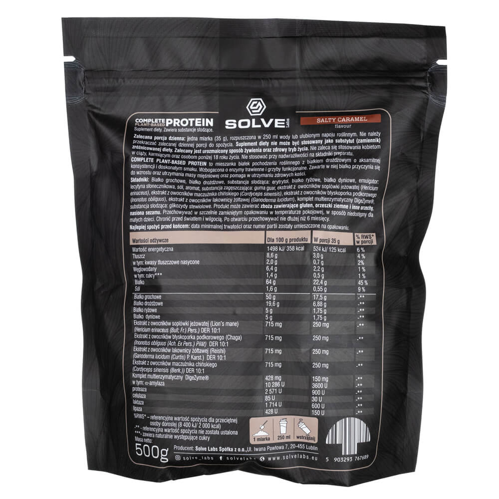 Solve Labs Complete Plant-Based Protein, Salty Caramel - 500 g