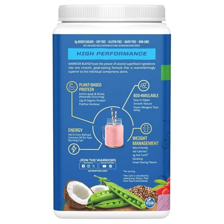Sunwarrior Warrior Blend Protein, Plant Protein, Blueberry Cake - 750 g