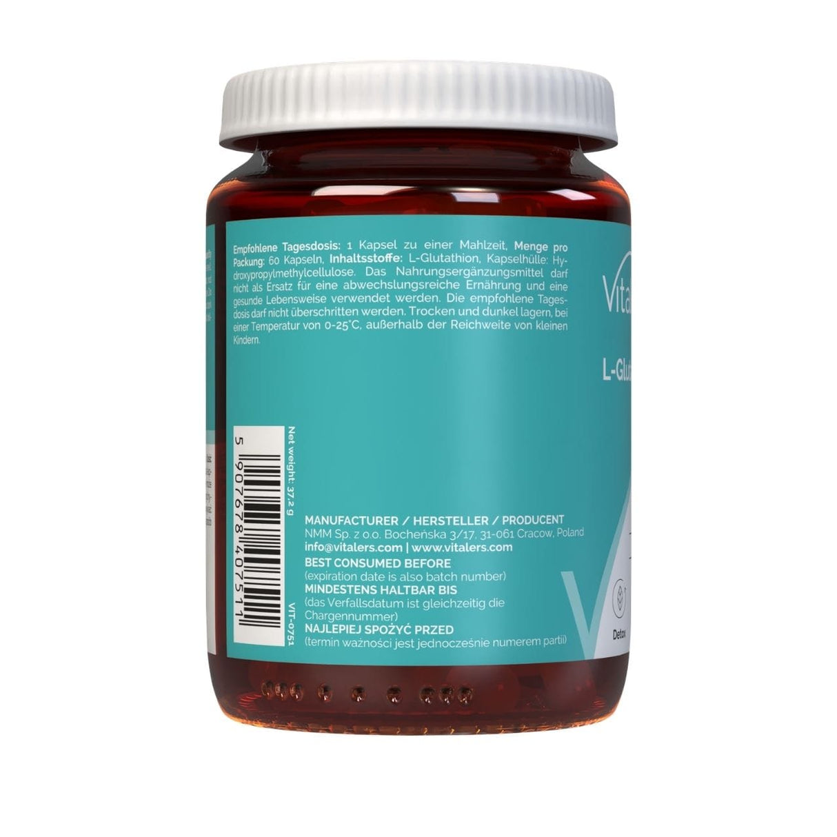 Vitaler's L-Glutathione 500 mg - 60 Capsules