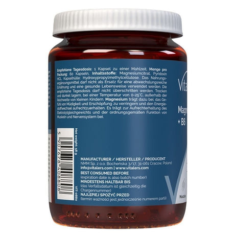 Vitaler's Magnesium 125 mg + Vitamin B6 - 60 Capsules