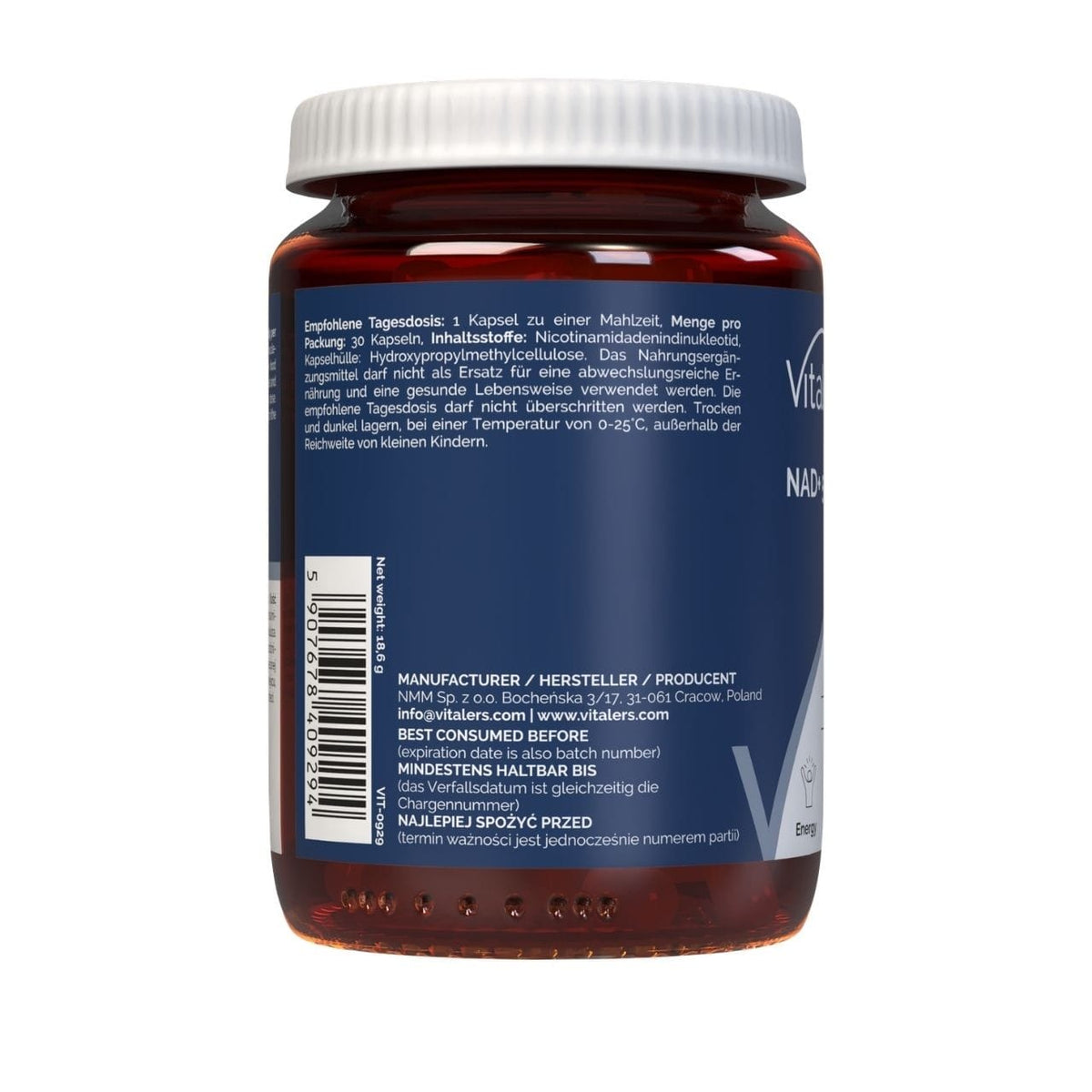 Vitaler's NAD+ 500 mg - 30 Capsules