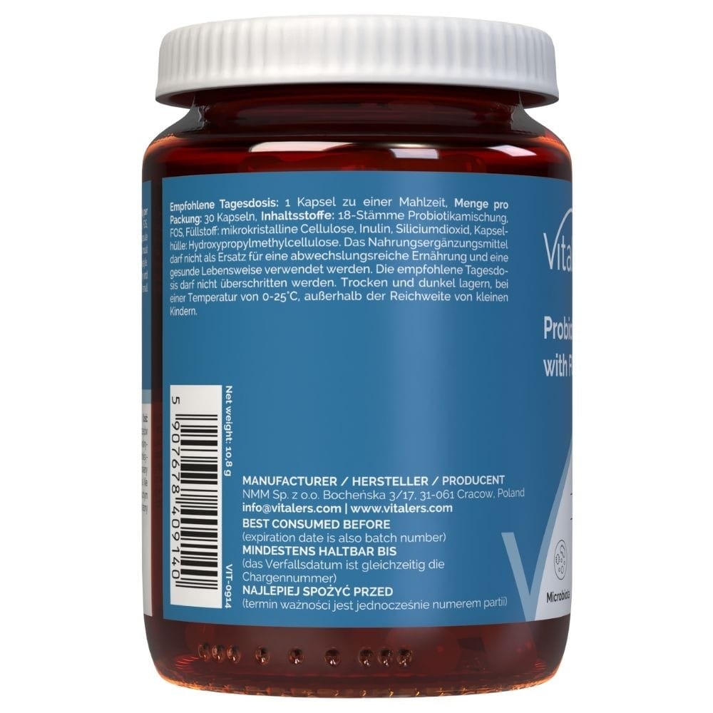 Vitaler's Probiotic 18 Strains with FOS - 30 Capsules