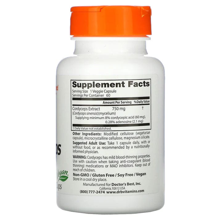 Doctor's Best Ultra Cordyceps 750 mg - 60 Veg Capsules